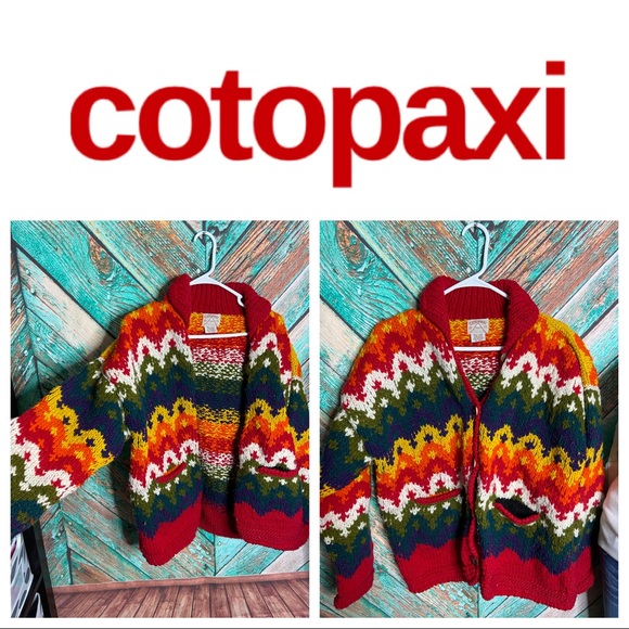 cotopaxi Sweaters - Vintage Wool Cotopaxi Multi Colored Cardigan Sweater